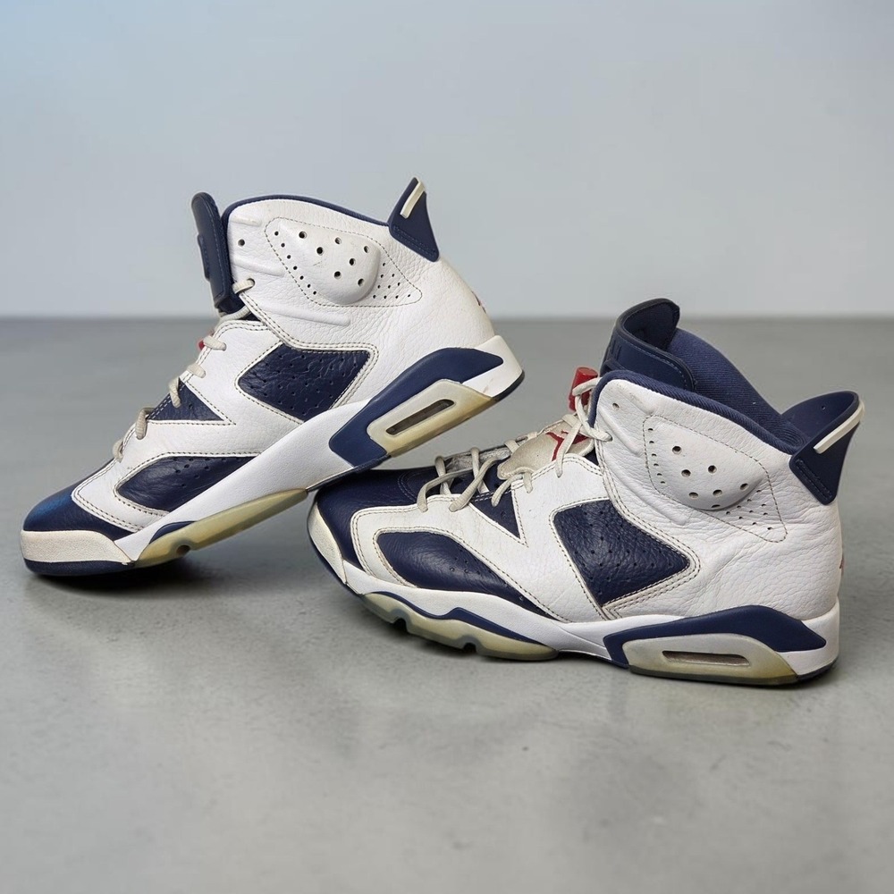 Jordan 6 Retro Olympic 2024 Midnight Navy White Red CT8529-164 Mens 11.5